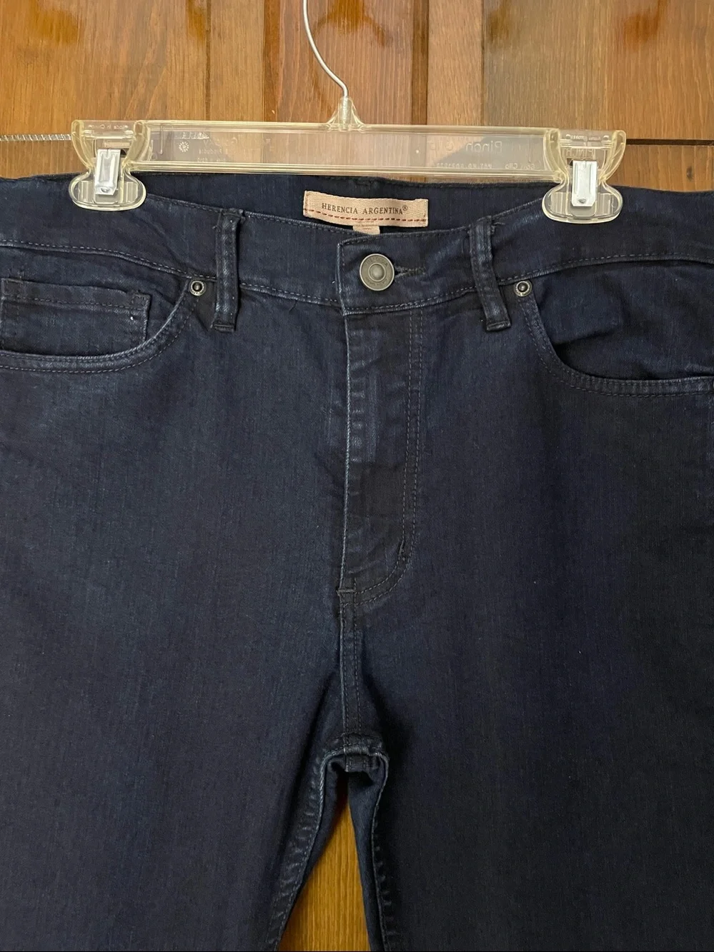 Herencia Argentina men’s designer jeans, dark blue, straight leg, 34 x 30